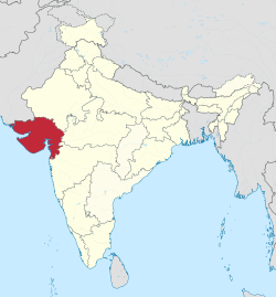 Gujarat in the map of India